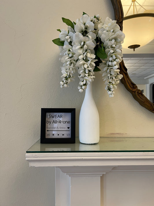 Wedding wine bottle decor for table