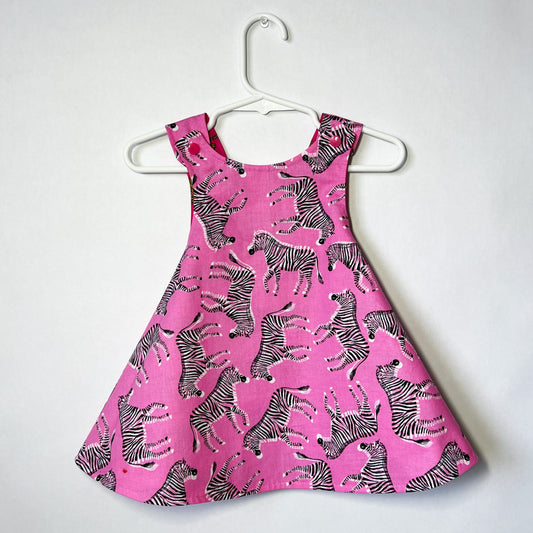 Reversible cotton sundress "Cheetahs and Zebras"