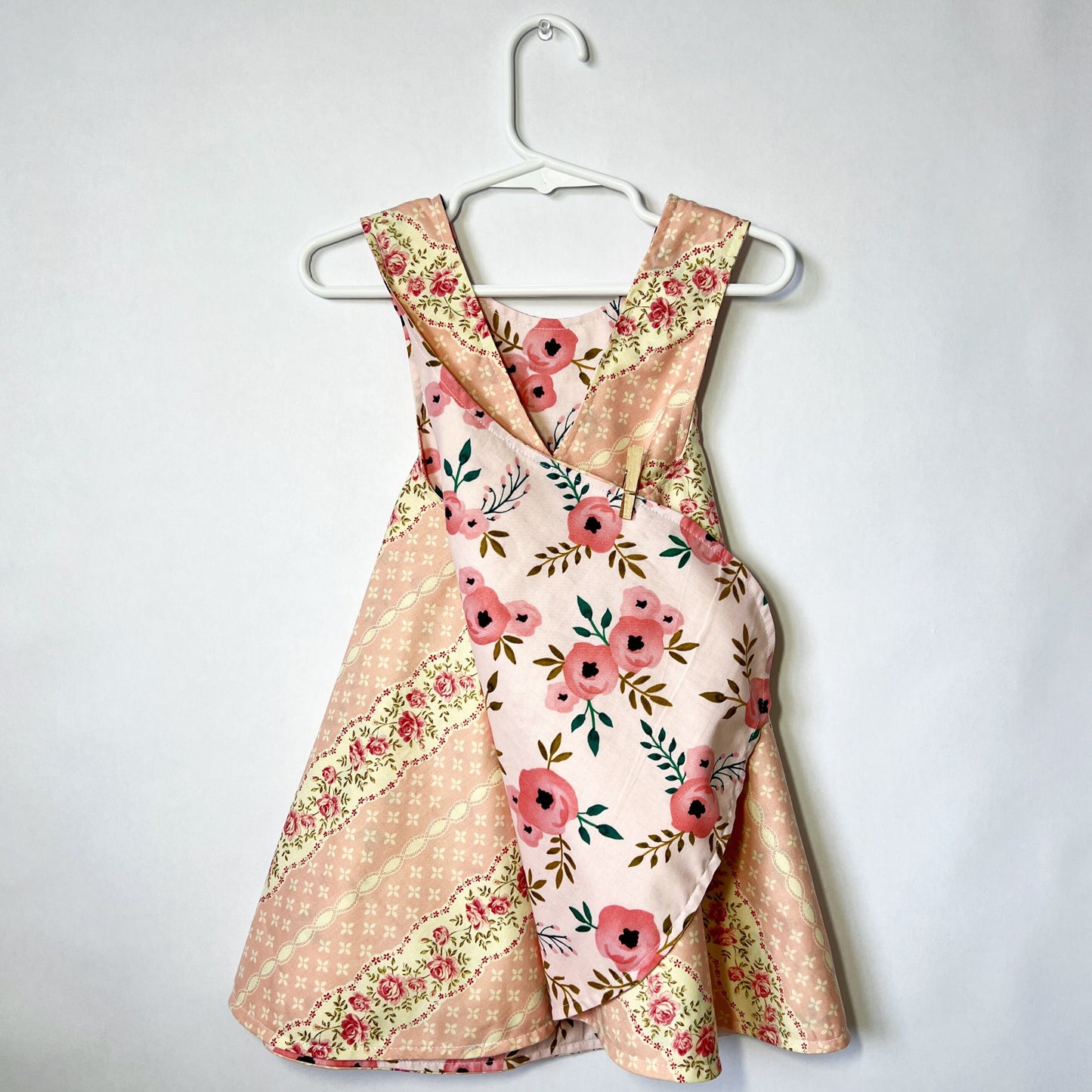 Reversible cotton dress “Pink Flowers”