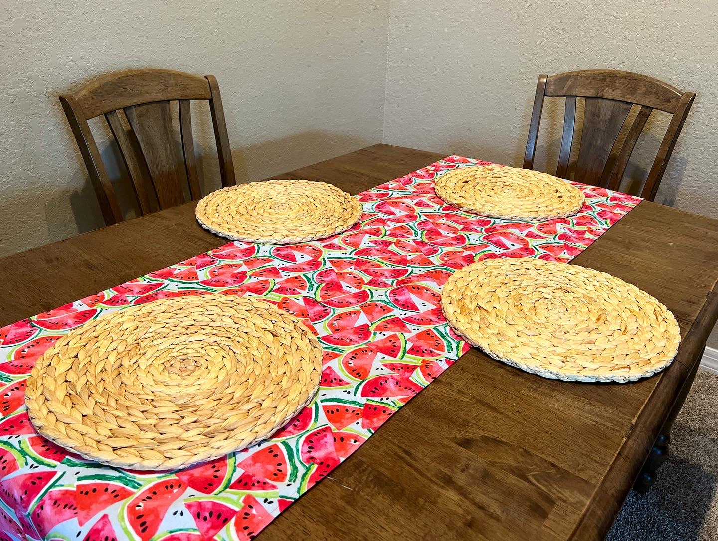 Reversible table runner "Watermelon"