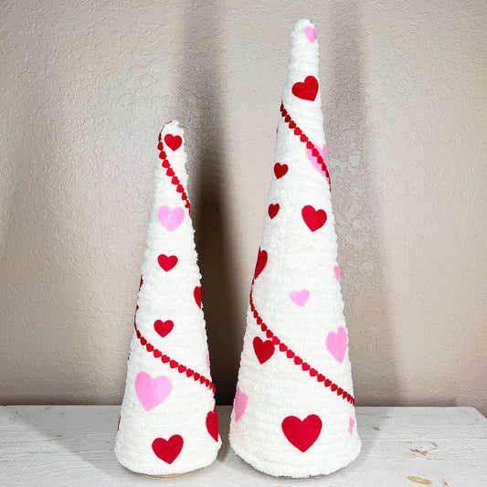 Valentine’s Day yarn trees