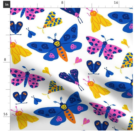 Fabric “The silence of the moths” (white background)