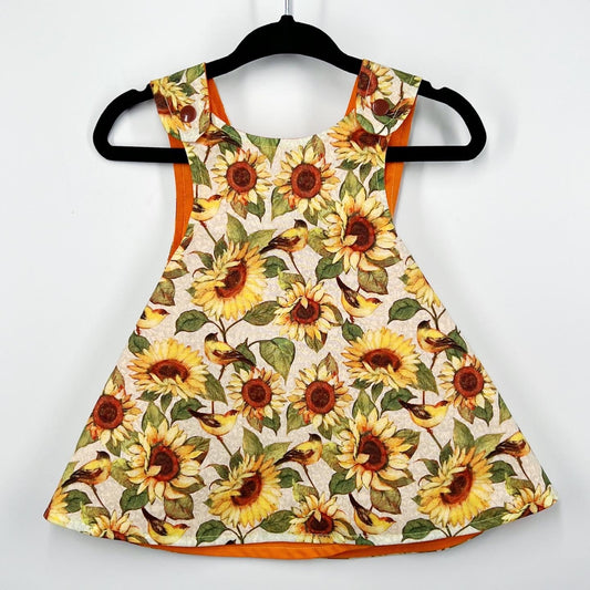 Fall reversible dress “Sunflower and birds”