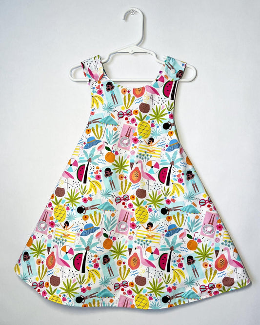 Reversible cotton dress “Beach please”