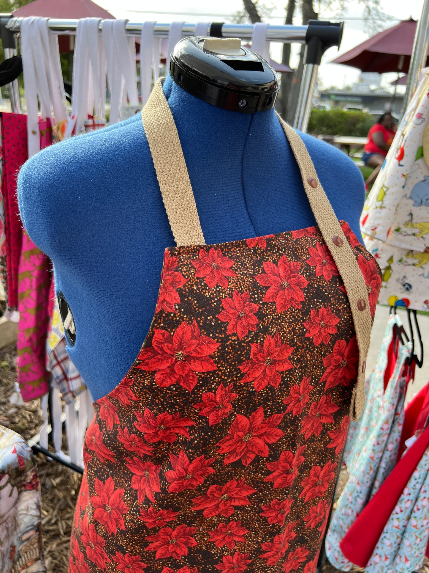 Christmas Apron “Red poinsettia”