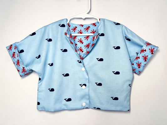Reversible jacket “Whales and Lobsters”