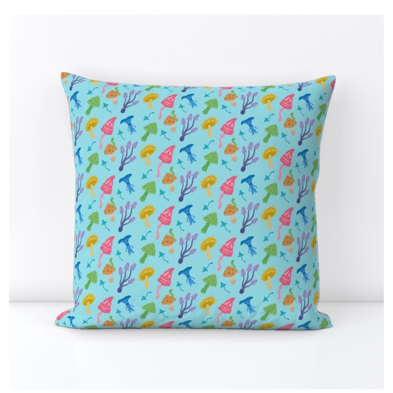 Fabric “Spooky mushrooms” (blue background)