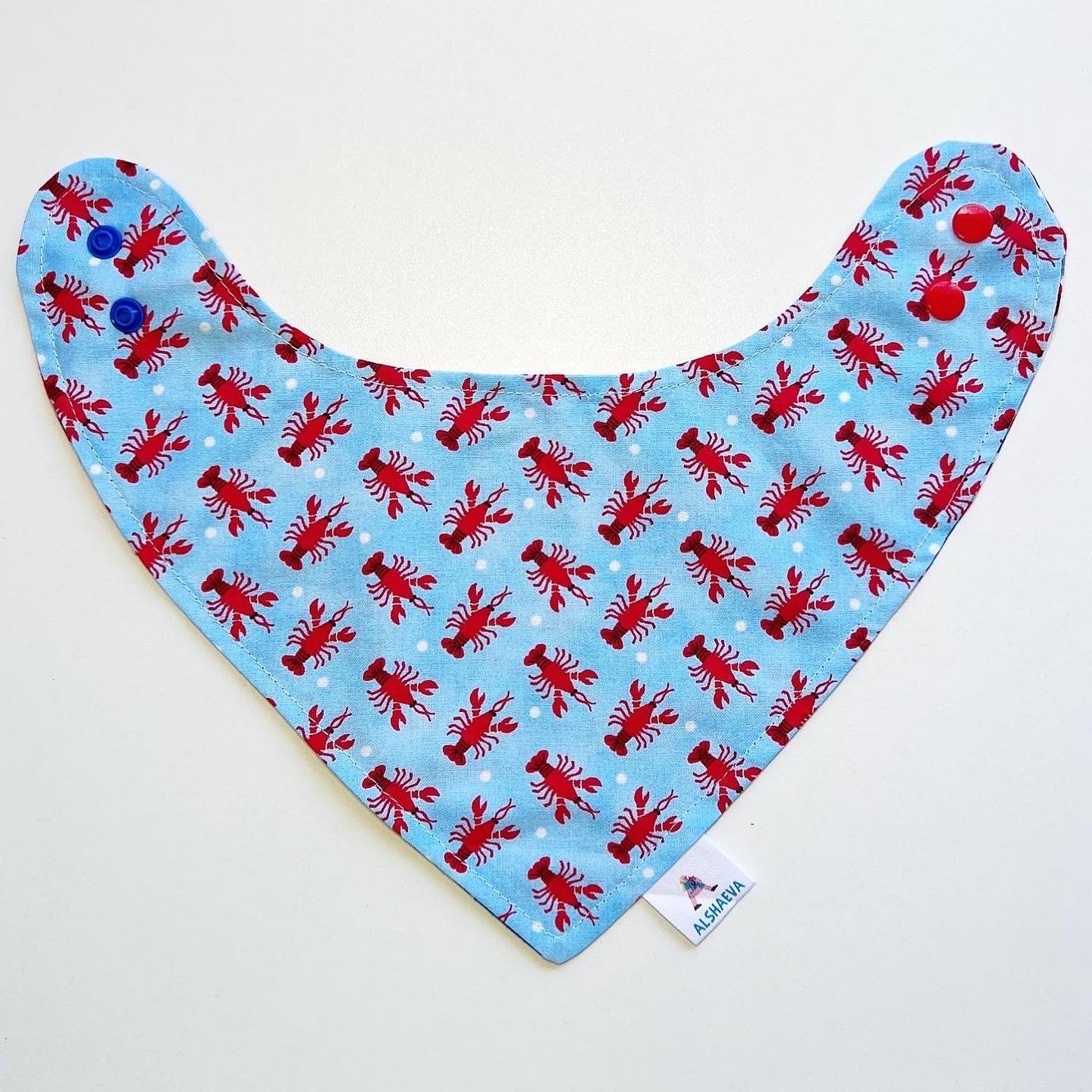 Reversible Bandana Bib "Lobsters"