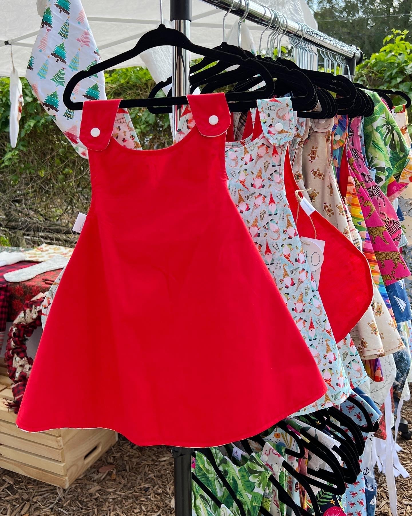 Christmas reversible dress “Gnomes”