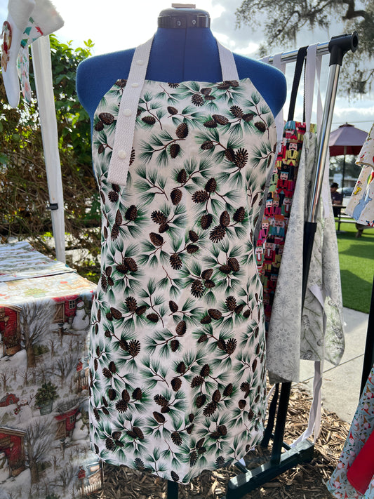 Christmas Apron “Glittery Pinecones”