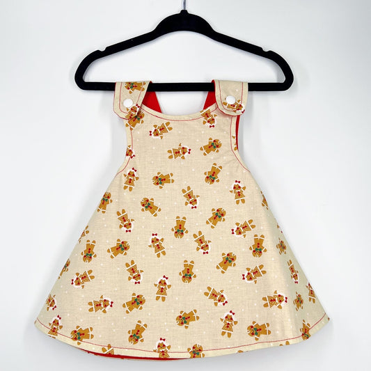 Christmas reversible dress “Gingerbread Cookies”
