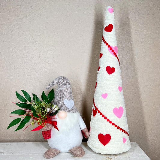 Valentine’s Day yarn trees
