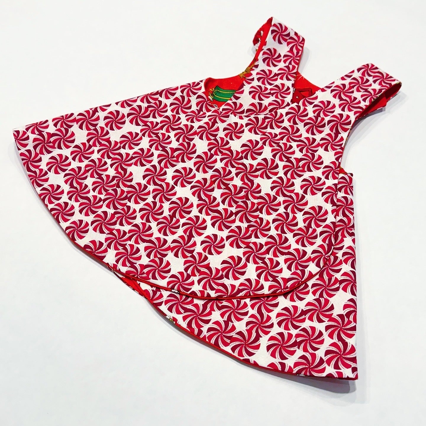 Christmas reversible dress “Grinch in white”