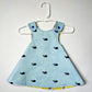 Reversible cotton dress "Lemons and whales"