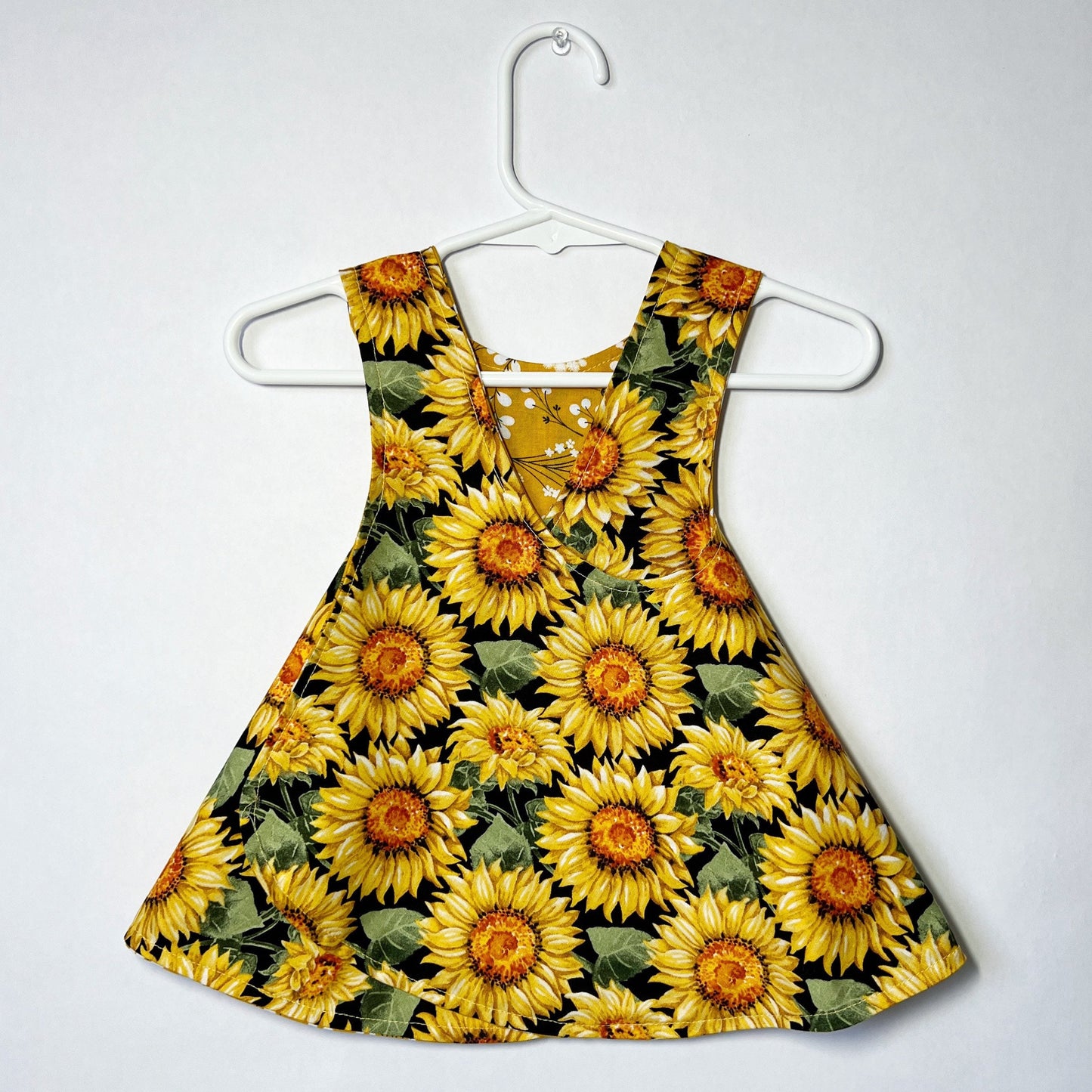 Reversible cotton dress “Yellow Flowers”