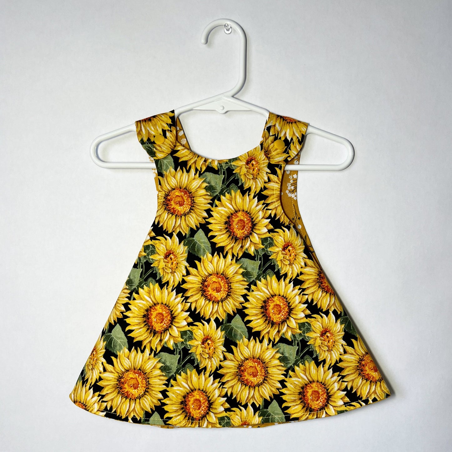 Reversible cotton dress “Yellow Flowers”