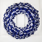 Sparkly blue and silver ribbon wreath “Fireworks”