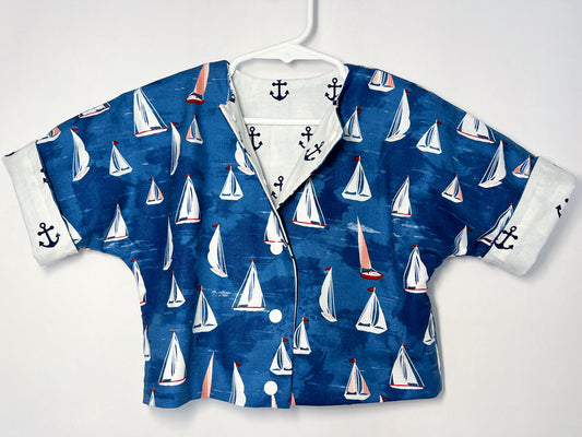 Reversible jacket “Boats and Anchors”
