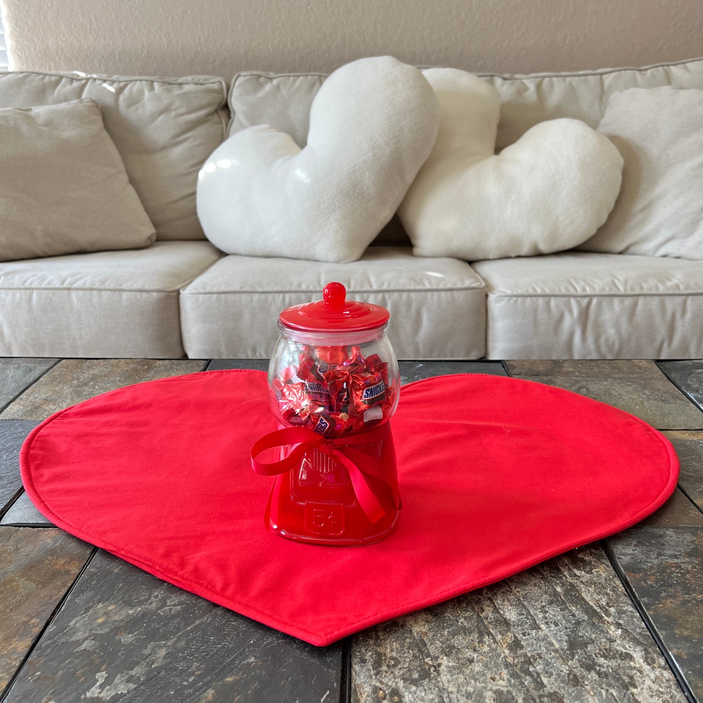 Valentine’s Day red candy bowl