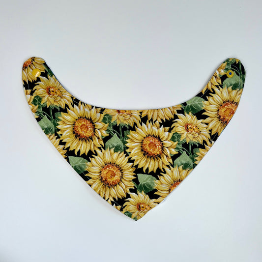 Reversible Bandana Bib "Sunflowers"
