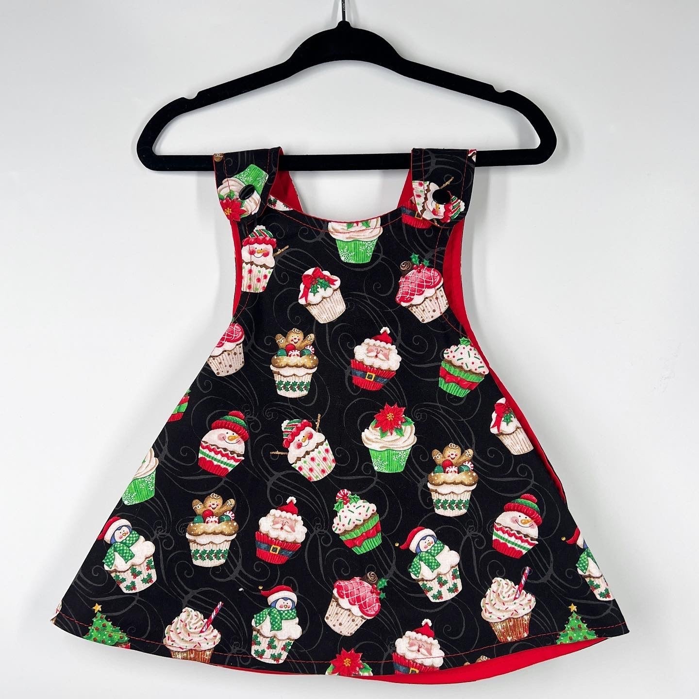 Christmas reversible dress “Cupcakes”
