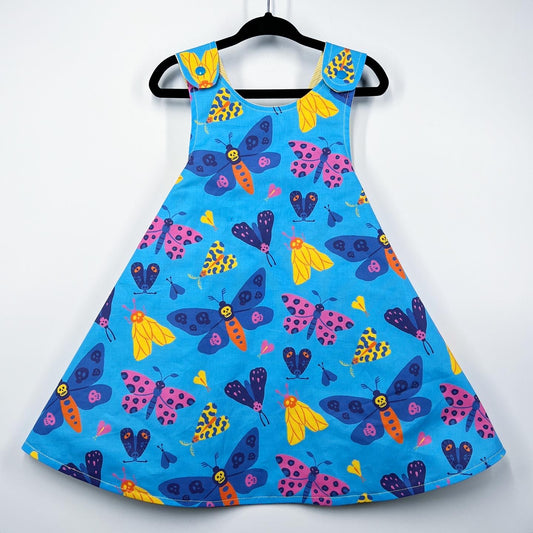 Spooky reversible dress “The silence of the moths” in blue
