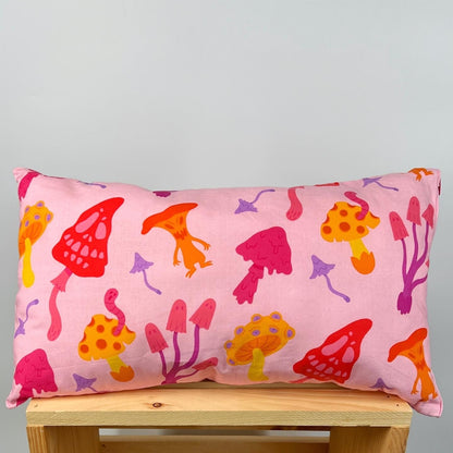 Halloween throw pillows “Mushrooms in pink”