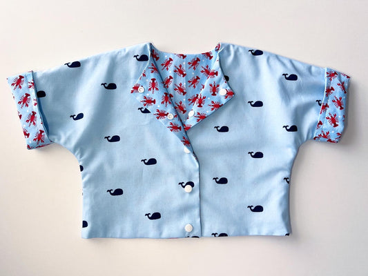 Reversible jacket “Whales and Lobsters”