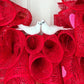 Valentine’s Day mesh ribbon wreath with glitter hearts and birds